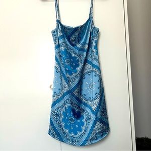 Blue Satin Summer Dress